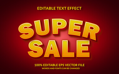 Fototapeta na wymiar Super Sale Text Effect