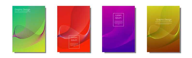 Fototapeta premium vector cover design, abstract background, colorful line waves