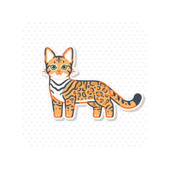 bengal cat breeds illustration with standing pose