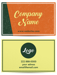 Vintage design background company business card template front and back