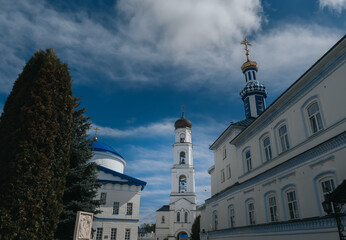 Raifa Bogoroditsky Monastery. Bell tower with a gate church in honor of Archistratigus of God Michael. Kazan, Tatarstan. 