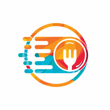 Food delivery vector logo design. Speedy food logo concept.
