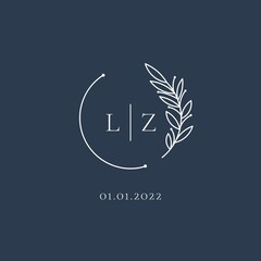 Initial letter LZ wedding logo design ideas