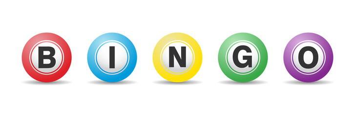 Bingo lottery balls letters isolated on white background. Bingo lottery game balls. Vector stock