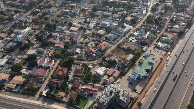 aerial view of the city, accra, ghana