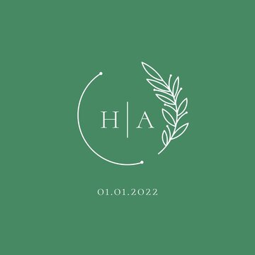 Initial letter HA wedding logo design ideas