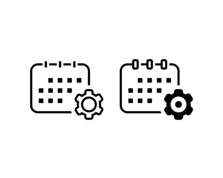 Calendar setting icon. Maintenance schedule. Vector illustration