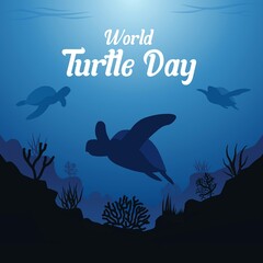 World Turtle Day vector illustration. Suitable for Poster, Banners, campaign and greeting card.