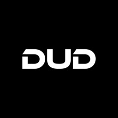 DUD letter logo design with black background in illustrator, vector logo modern alphabet font overlap style. calligraphy designs for logo, Poster, Invitation, etc.