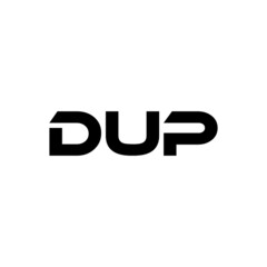 DUP letter logo design with white background in illustrator, vector logo modern alphabet font overlap style. calligraphy designs for logo, Poster, Invitation, etc.