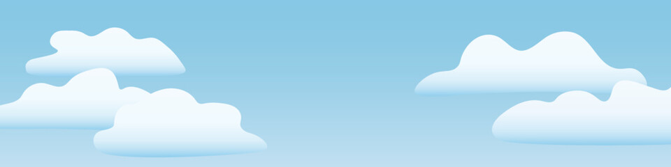 Fototapeta premium white clouds on blue sky banner - vector illustration