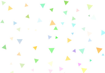 Random position triangle shape with multicolour with white background