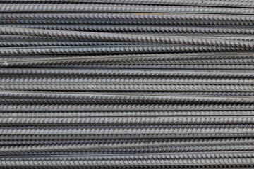 Bundle reinforcing bar. Steel reinforcement. Industrial background.