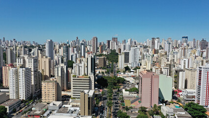 Fototapeta na wymiar Aerial view of Goiania, Goias, Brazil on April 2022