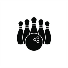 Bowling icon design template, vector icon designed in flat style isolated on white background