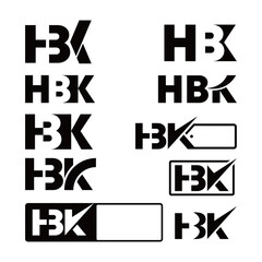 initial logo with letter H B K - obrazy, fototapety, plakaty