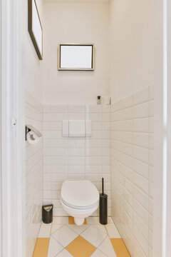Interior of bathroom with toilet