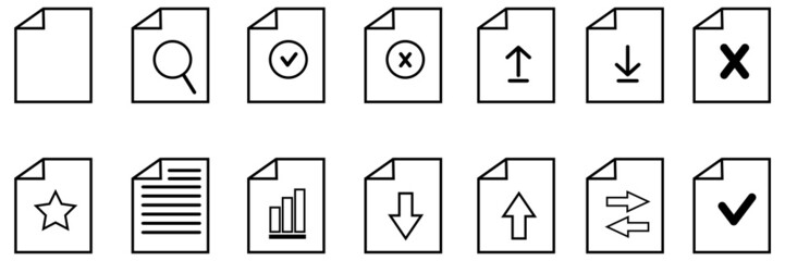 Document Symbol Set. Document jpeg image icons isolated design. Paper document page icon. Edit document symbol, logo illustration. Flat style icons set. jpg illustration image 