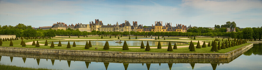 view on the castle of Fontainebleau in France