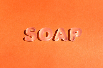 Fototapeta na wymiar Lettrage en savon - soap