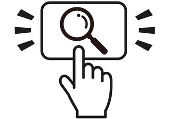 検索,探す,虫めがね,調べる,注目,確認,指さし,クリック,おすすめ,重要,ボタン,指,見つける,インターネット,リサーチ,枠,サーチ,アイコン,カーソル,ウェブサイト,ホームページ,チェック,イラスト,素材,