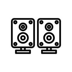 Sound box vector icon. music, audio. line icon style. Simple design illustration editable