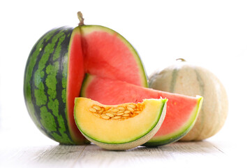 fresh watermelon and melon