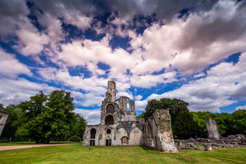 Fototapeta na wymiar ruins of Chaalis abbey, Chaalis, France