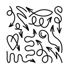 LARGE SET OF BLACK ARROWS ON A WHITE BACKGROUND IN VECTOR