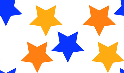 seamless stars pattern. print in orange and blue colors.