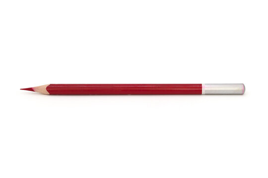 A red pencil isolated on a white background, a concelar object