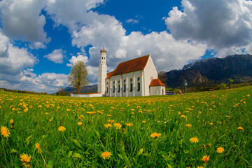 St. Coloman church in Neuschwanstein Alps by Munich, Germany