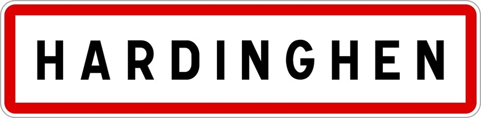 Panneau entrée ville agglomération Hardinghen / Town entrance sign Hardinghen