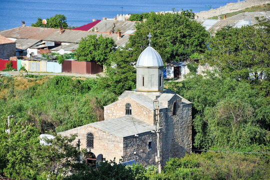 The temple of Genoese fortress in Feodosia. Attraction Of The Crimea
