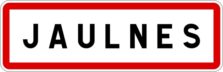 Panneau entrée ville agglomération Jaulnes / Town entrance sign Jaulnes