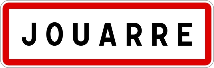Fototapeta na wymiar Panneau entrée ville agglomération Jouarre / Town entrance sign Jouarre