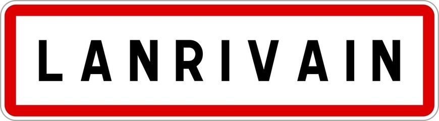 Panneau entrée ville agglomération Lanrivain / Town entrance sign Lanrivain