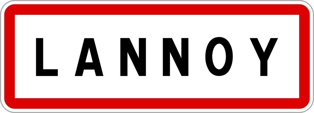 Panneau entrée ville agglomération Lannoy / Town entrance sign Lannoy