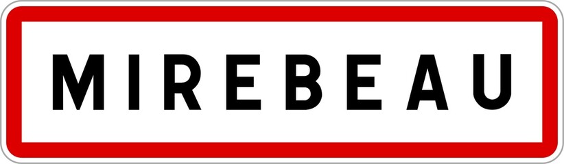 Panneau entrée ville agglomération Mirebeau / Town entrance sign Mirebeau