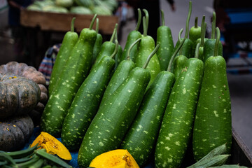 vegetables at the market bottle gourd