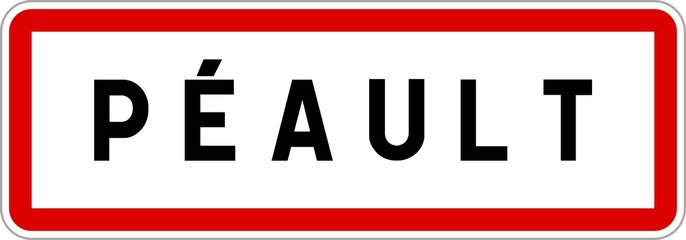 Panneau entrée ville agglomération Péault / Town entrance sign Péault