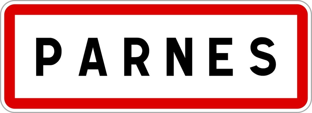 Panneau entr&eacute;e ville agglom&eacute;ration Parnes / Town entrance sign Parnes