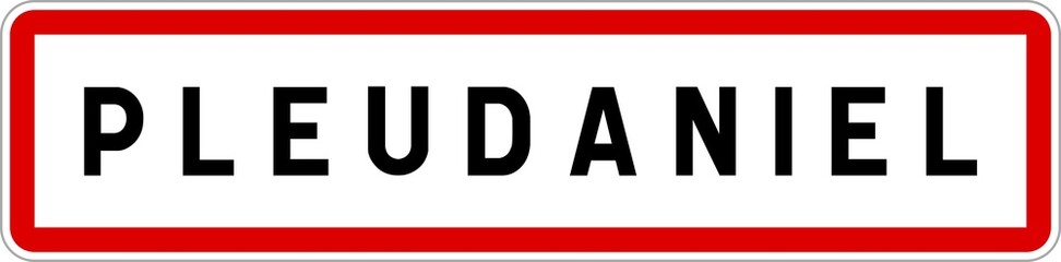 Panneau entr&eacute;e ville agglom&eacute;ration Pleudaniel / Town entrance sign Pleudaniel