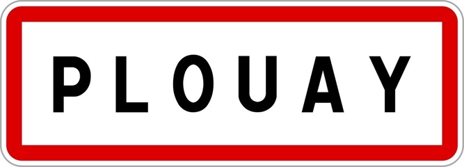 Panneau entrée ville agglomération Plouay / Town entrance sign Plouay