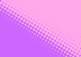 Pop art background pink and purple dots design in retro comics book style, vector