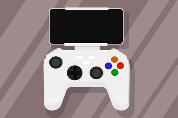 joystick gamepad with mobile phone screen for games portable © dyachenkopro