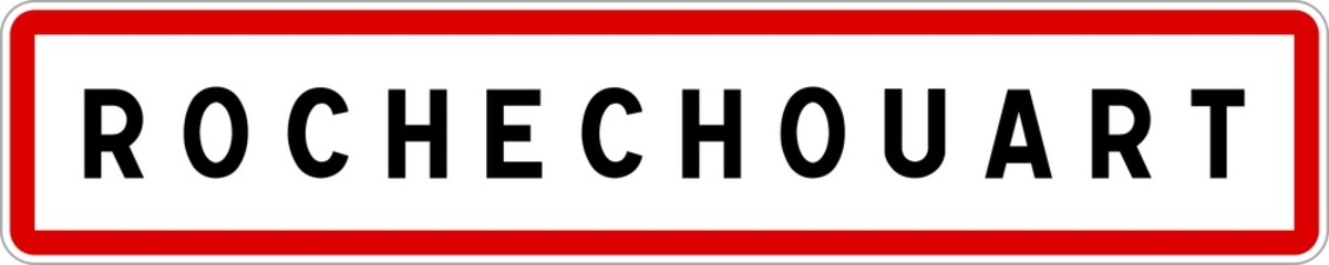 Panneau entrée ville agglomération Rochechouart / Town entrance sign Rochechouart