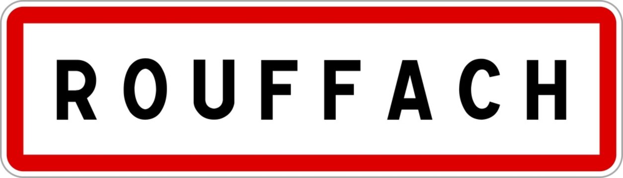 Panneau entr&eacute;e ville agglom&eacute;ration Rouffach / Town entrance sign Rouffach