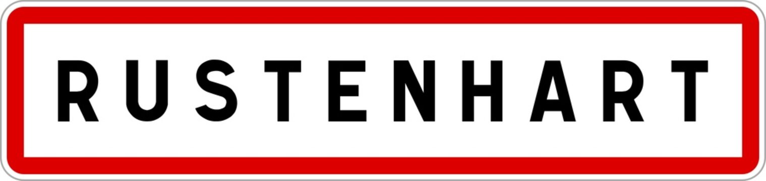 Panneau entrée ville agglomération Rustenhart / Town entrance sign Rustenhart