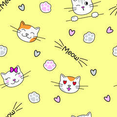 cute cats pattern for textil and backgraund